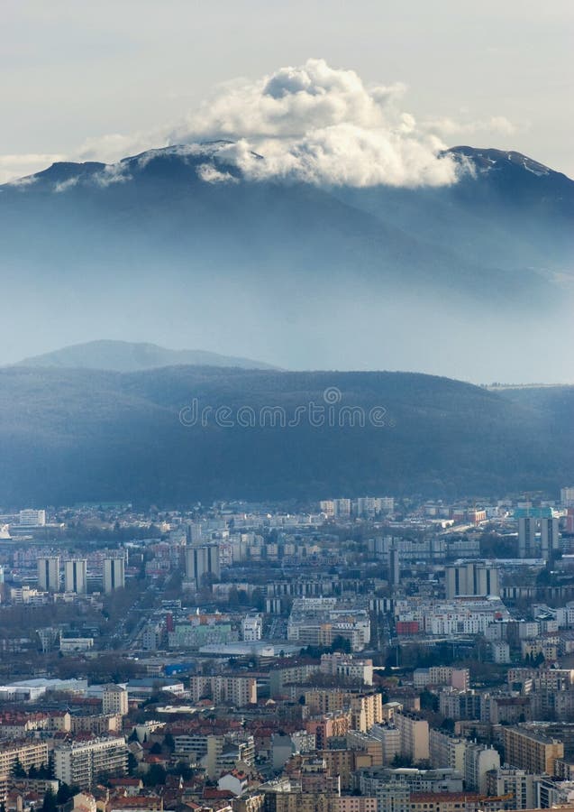 Beautiful Grenoble from Bastille, France