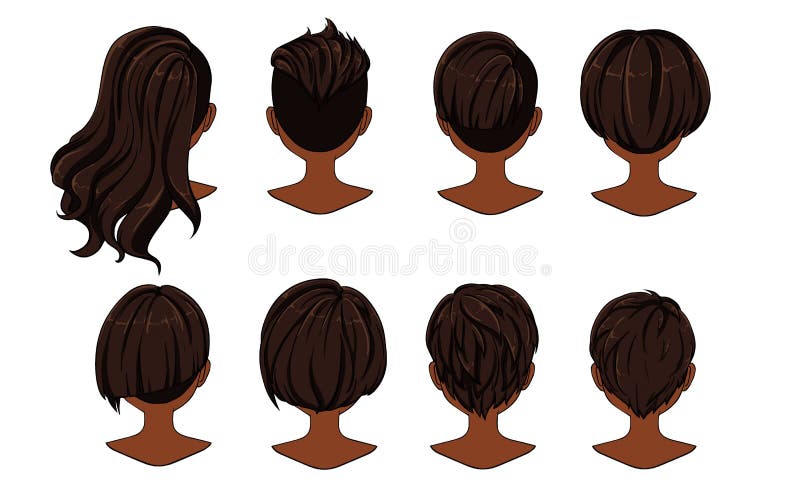 Beautiful Hairstyle of Woman Hair. Rear View. Modern Fashion for Assortment  Stock Vector - Illustration of fashion, icon: 140638722