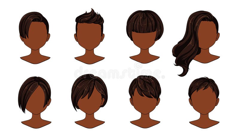 Beautiful Hairstyle Woman Modern Fashion for Assortment. Blue Short Hair, Curly  Hair Salon Hairstyles and Trendy Haircut Vector Stock Vector - Illustration  of avatar, beauty: 140638685
