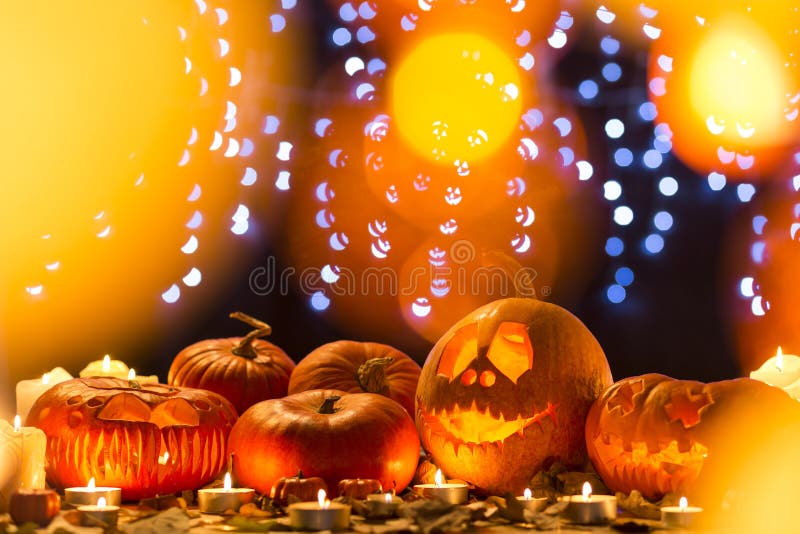 Beautiful Halloween Decoration Stock Photo Image of october, blue