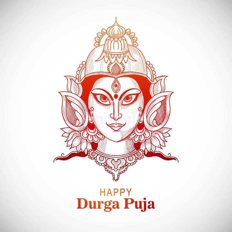Beautiful hand draw sketch for durga puja celebration background royalty free illustration