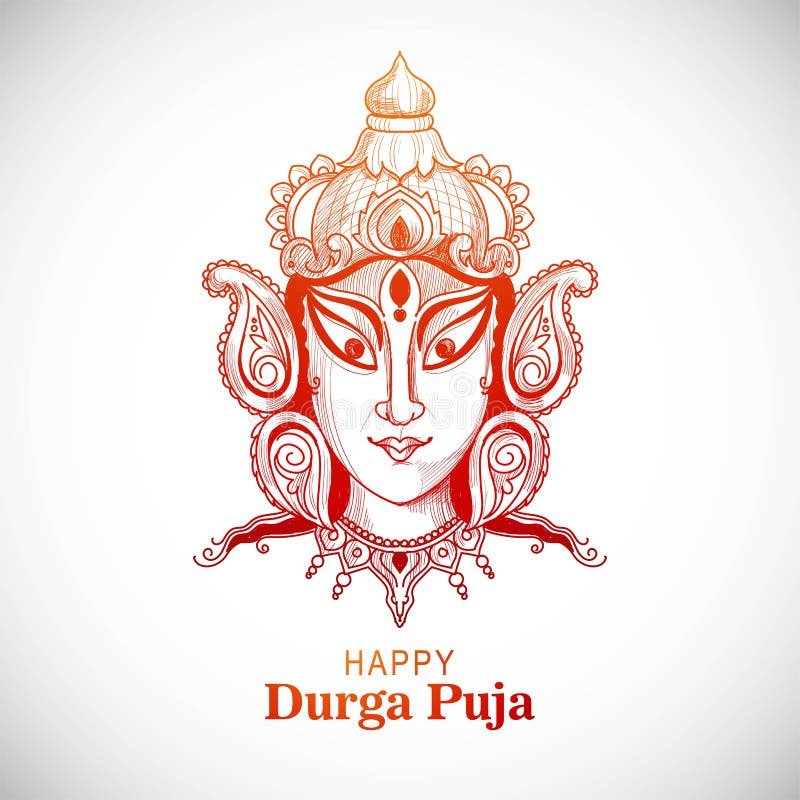 Beautiful hand draw sketch for durga puja celebration background royalty free illustration