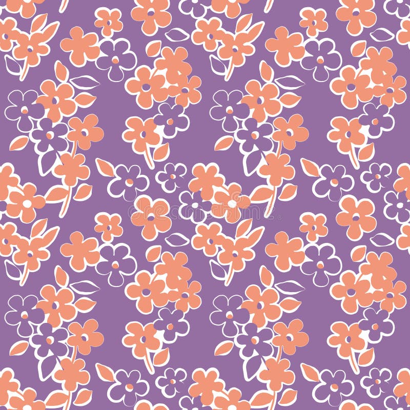 Beautiful Hand Drawn Floral Pattern, Repeated Design Ready for Fills ...