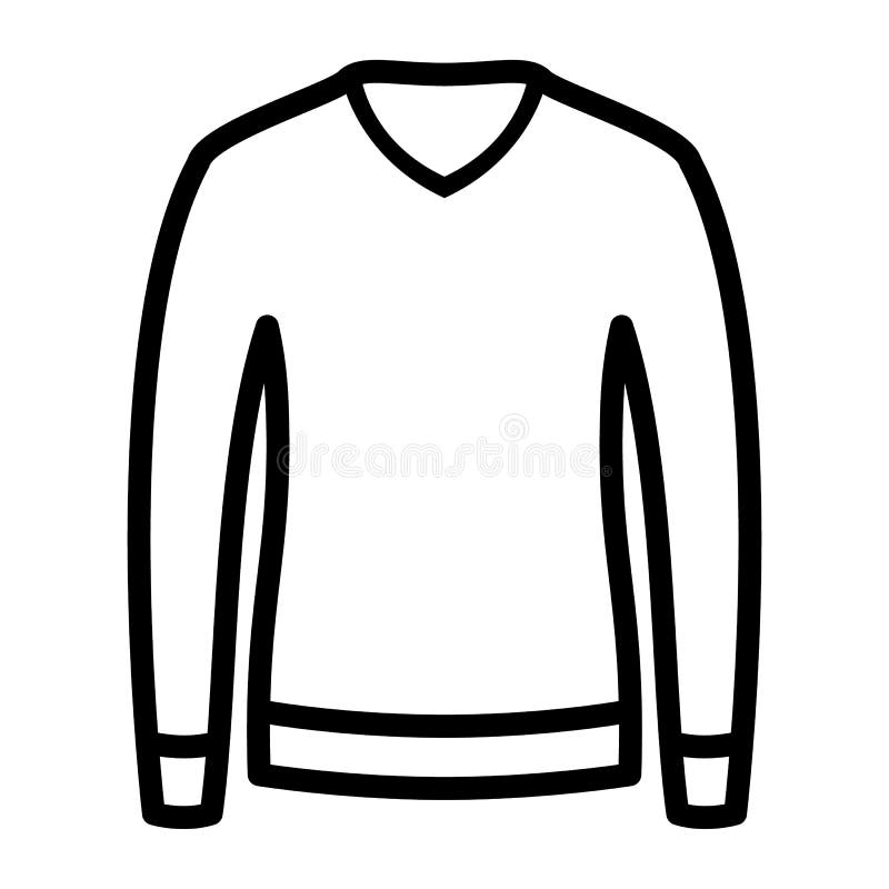 Beautiful Hand-drawn Outlined Icon Of A Mens Sweater In White ...