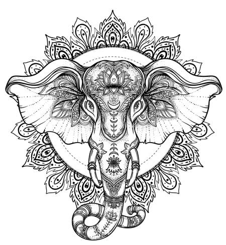 Elephant Mandala Stock Illustrations – 3,394 Elephant Mandala Stock ...