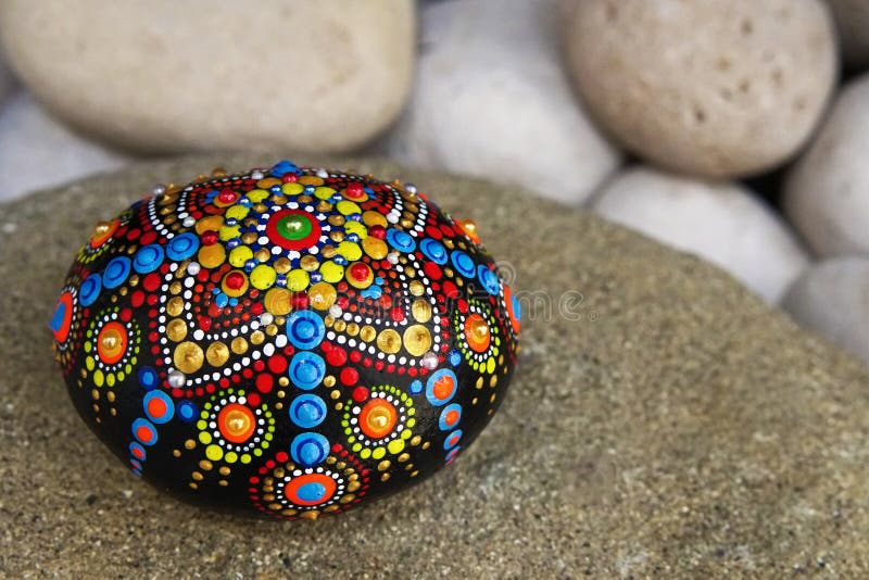 Hand Painted Mandala Stone