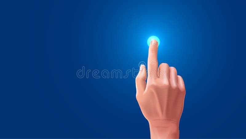 Hand Presses The Index Finger On The Touch Screen Button On The Touchscreen Is Highlighted When Tapped With Your Stock Vector Illustration Of Choice Indicating 135397826