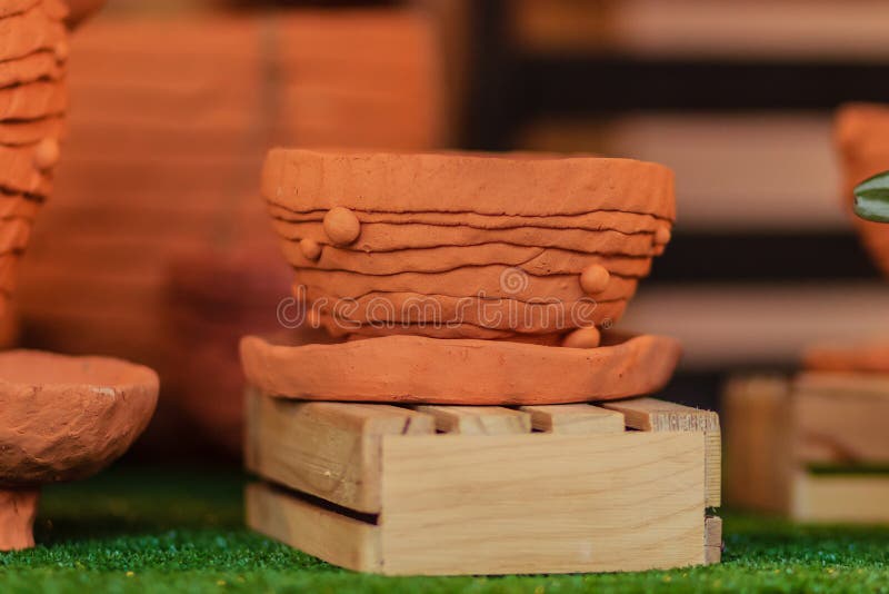 Beautiful Handmade Ceramic Pot and Vase in Exotic Patterns at Ni Stock Image Image of