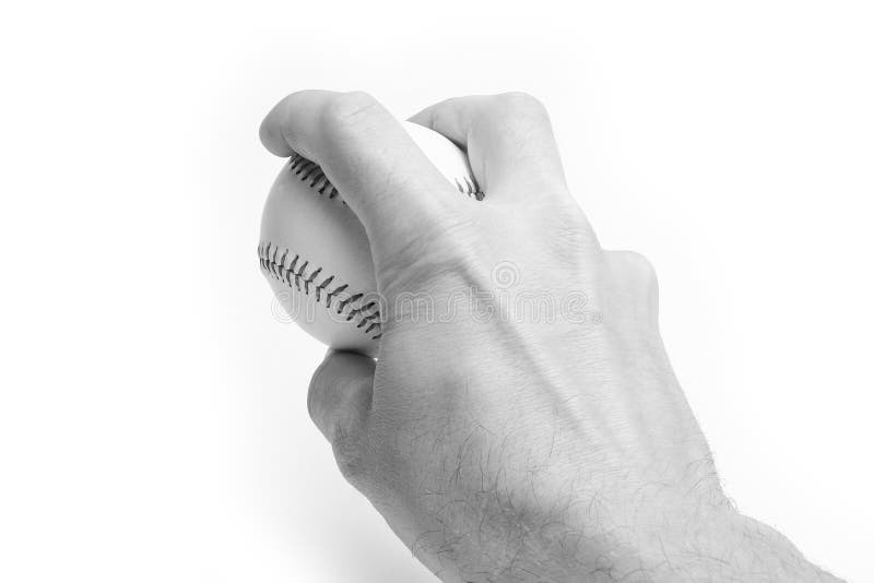 Two Hands Hold Baseball Ball and Cross Bats. Sport Logo Isolated on