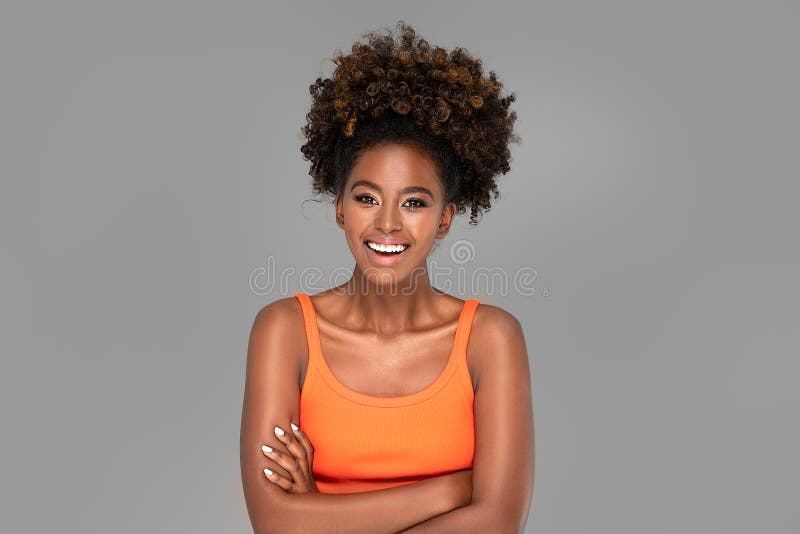 Close Up Beauty Portrait of a Happy Beautiful Colombian Woman with