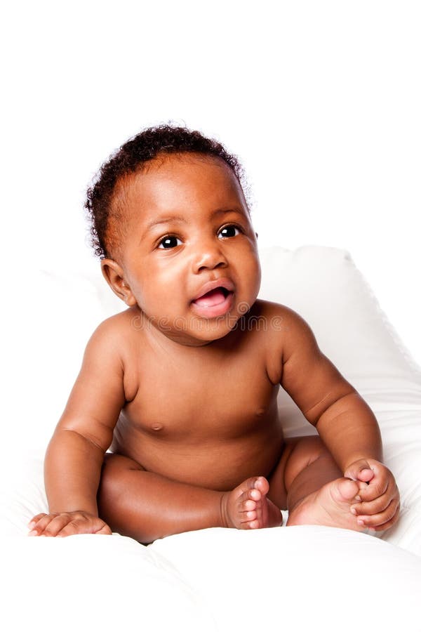 Beautiful happy baby infant sitting