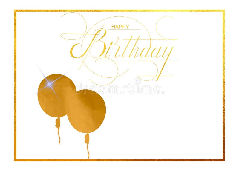 Beautiful Happy Birthday Card For A Woman Or Girl With Flowers And Gold  Stock Photo, Picture and Royalty Free Image. Image 193399087.