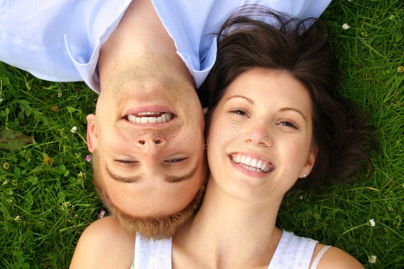 Beautiful and happy couple smiling