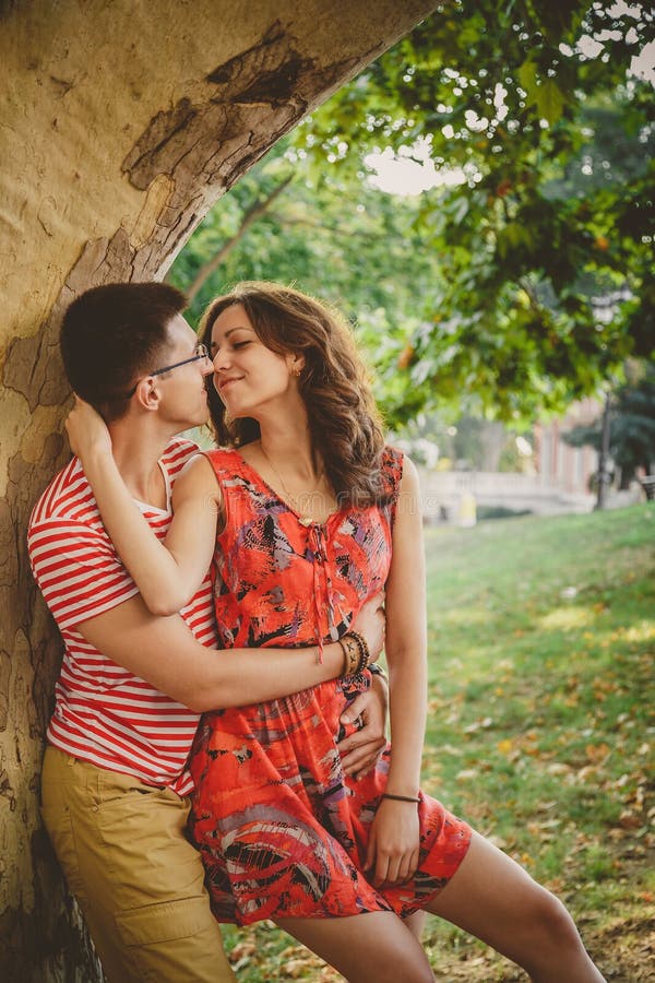 Happy Couple In A Kiss And Hug Romantic Moment Stock Image Image Of Kissing Embracing 12526955