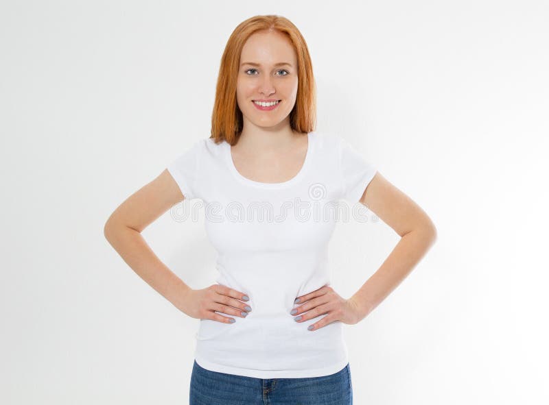 girl in red tshirt