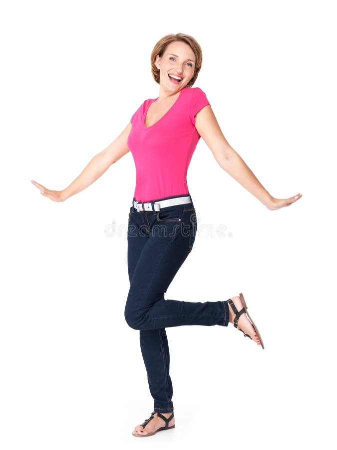 Beautiful happy woman celebrating success being a winner