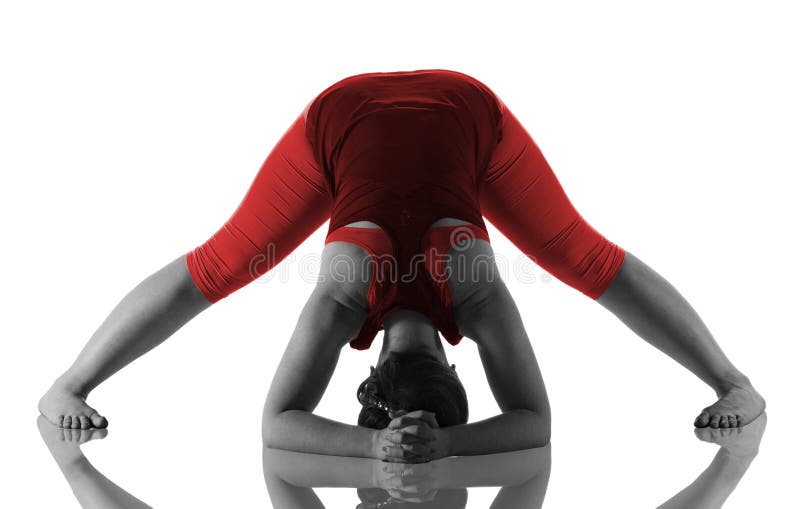woman making a Yoga pose: Balancing Stick Pose – Tuladandasana