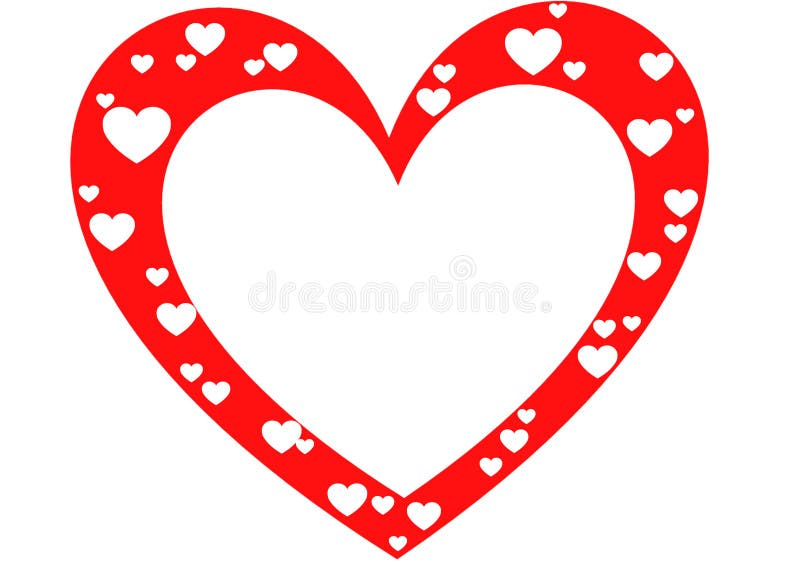 Beautiful heart frame for Valentine`s day red white color royalty free illustration Beautiful heart frame for Valentine`s day red white color royalty free illustration