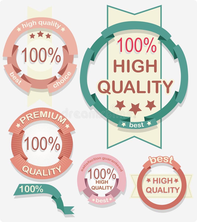Gold Premium Quality Guarantee Labels Stock Vector Illustration of