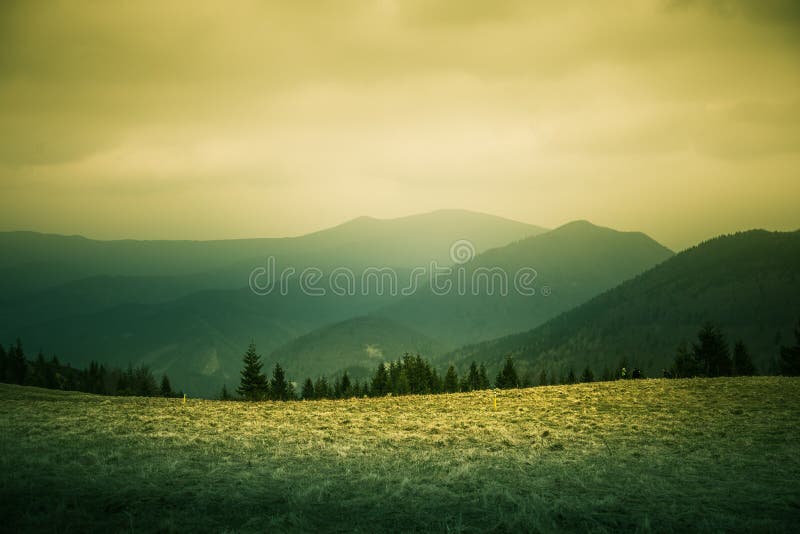 A beautiful hillside scenery of Tatra mountains.