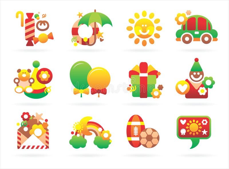 Beautiful holiday icons royalty free illustration