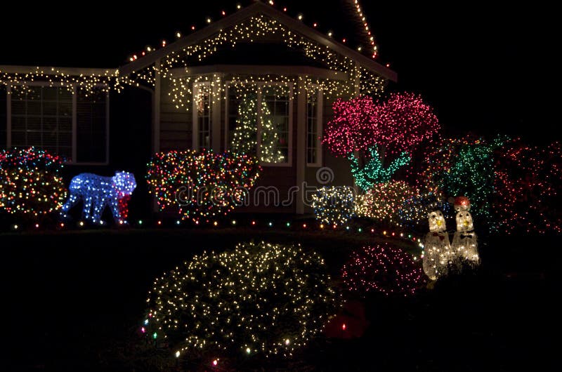 Beautiful home house christmas lights lighting