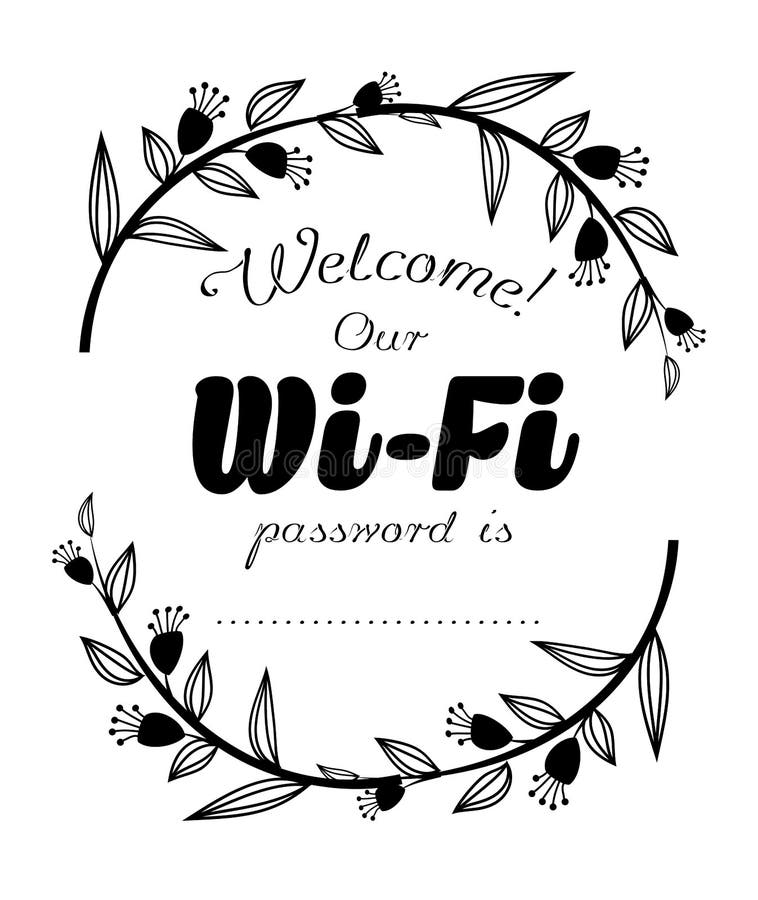 Beautiful home typography - Wi-Fi password vector