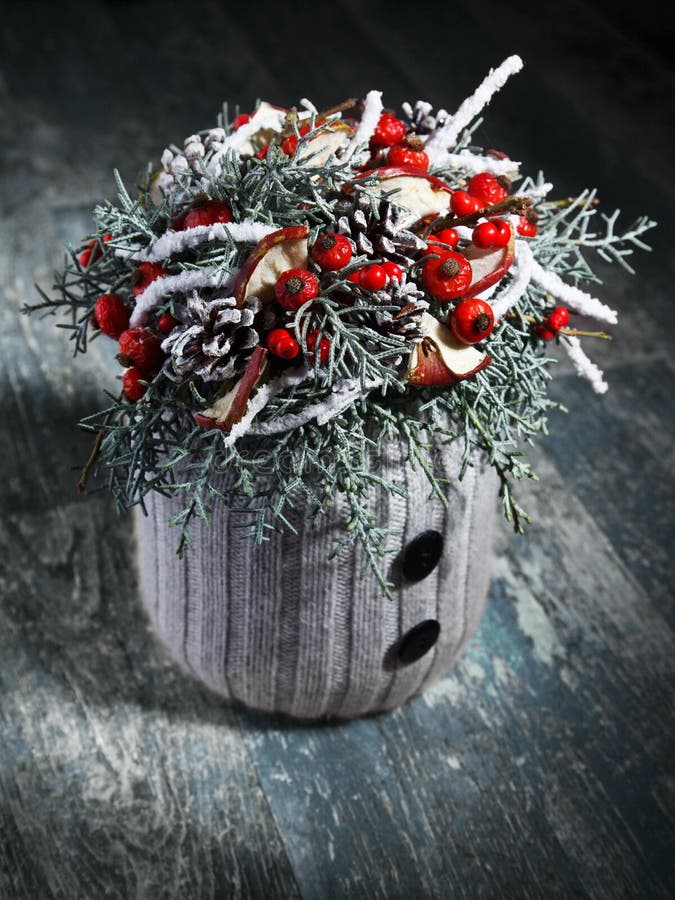 Beautiful homemade Christmas table decoration