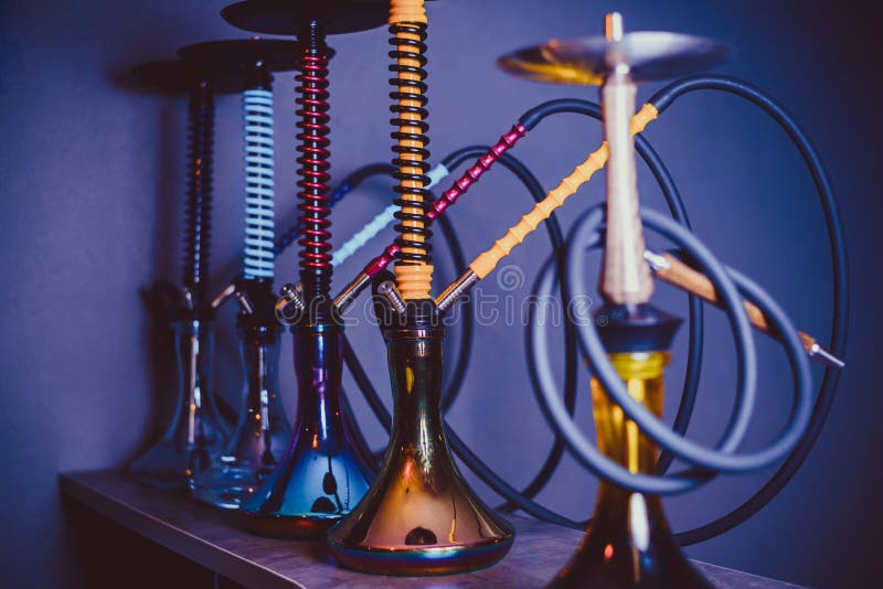 Hookahs are on the Table in the Stock Image Image of lounge