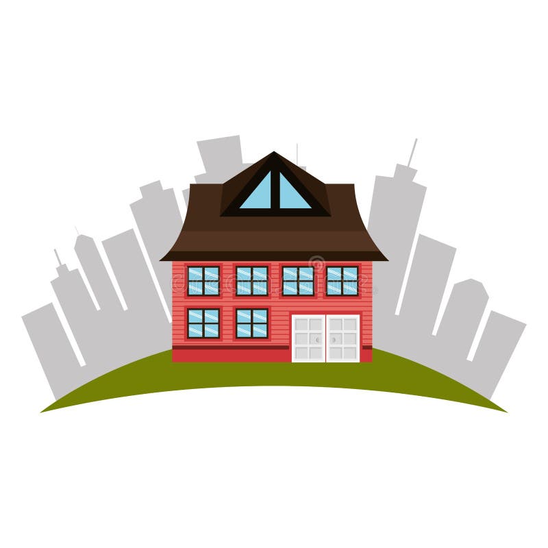 Beautiful House Exterior Icon Stock Vector Illustration of