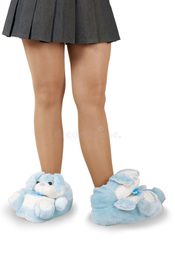 Beautiful house slippers stock photo