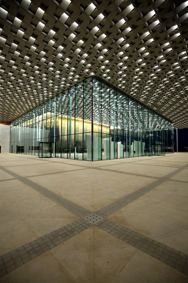 The beautiful illuminated Bahrain National Museum