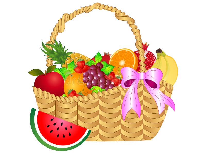 Vector Fruit Basket with Fruits Stock Illustration - Illustration of picnic, apple: 105217008 Vector Fruit Basket with Fruits Stock Illustration - Illustration of picnic, apple: 105217008
