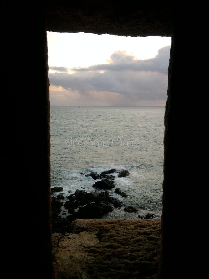 Beautiful image of the end of the day at the lighthouse in Bahia stock image Beautiful image of the end of the day at the lighthouse in Bahia stock image