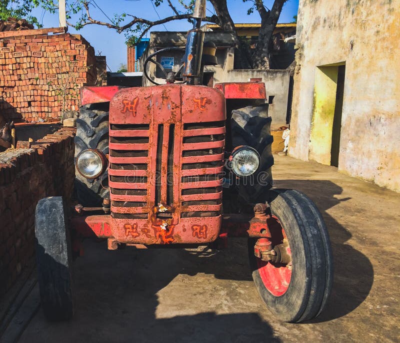 Beautiful Image of Old Indian Tractor Stock Image Image of