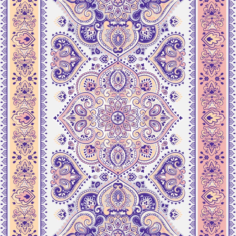 Beautiful Indian floral paisley seamless ornament print. Ethnic stock illustration Beautiful Indian floral paisley seamless ornament print. Ethnic stock illustration