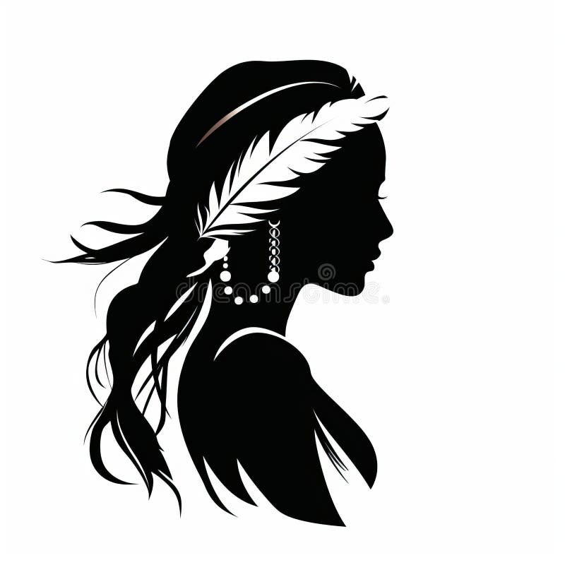 Native American Inspired Wig White Black Feather Native American Inspired Wig White Black Feather