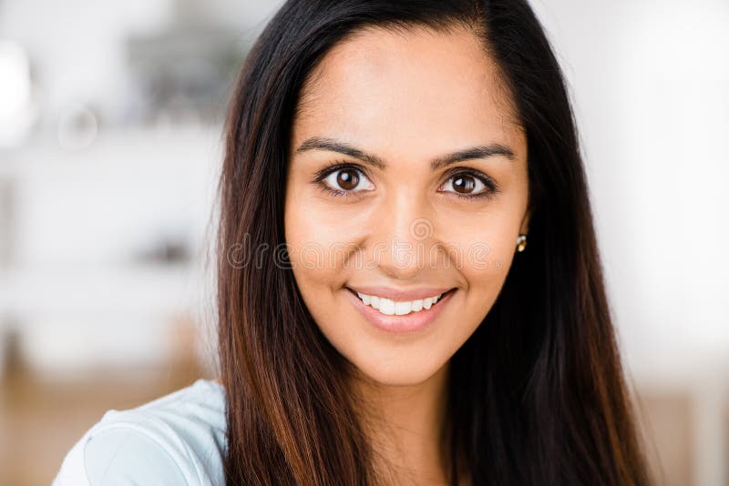 Beautiful Indian woman portrait happy smiling