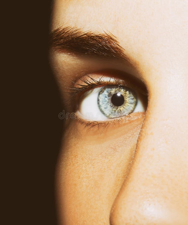 A beautiful insightful look girl`s eye. Close up shot.