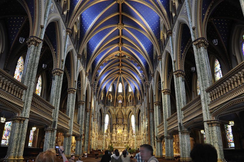 Notre - Dame Cathedral Basilica building interior from Downtown Ottawa in Canada stock photography Notre - Dame Cathedral Basilica building interior from Downtown Ottawa in Canada stock photography