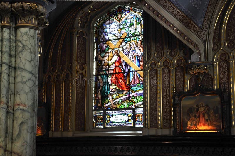 Notre - Dame Cathedral Basilica building interior from Downtown Ottawa in Canada stock image Notre - Dame Cathedral Basilica building interior from Downtown Ottawa in Canada stock image