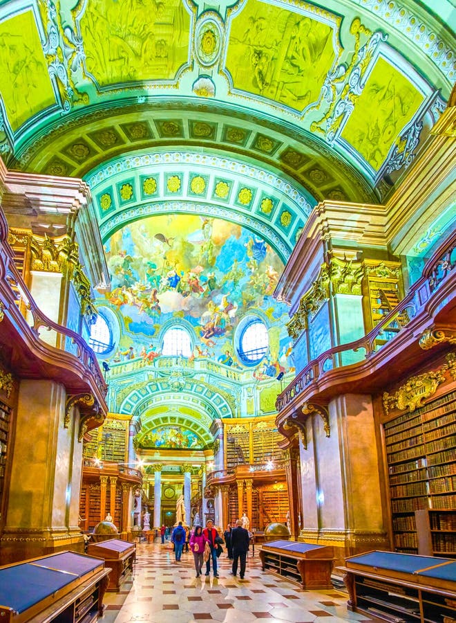 The beautiful interior of National Library in Vienna, Austria stock photography The beautiful interior of National Library in Vienna, Austria stock photography