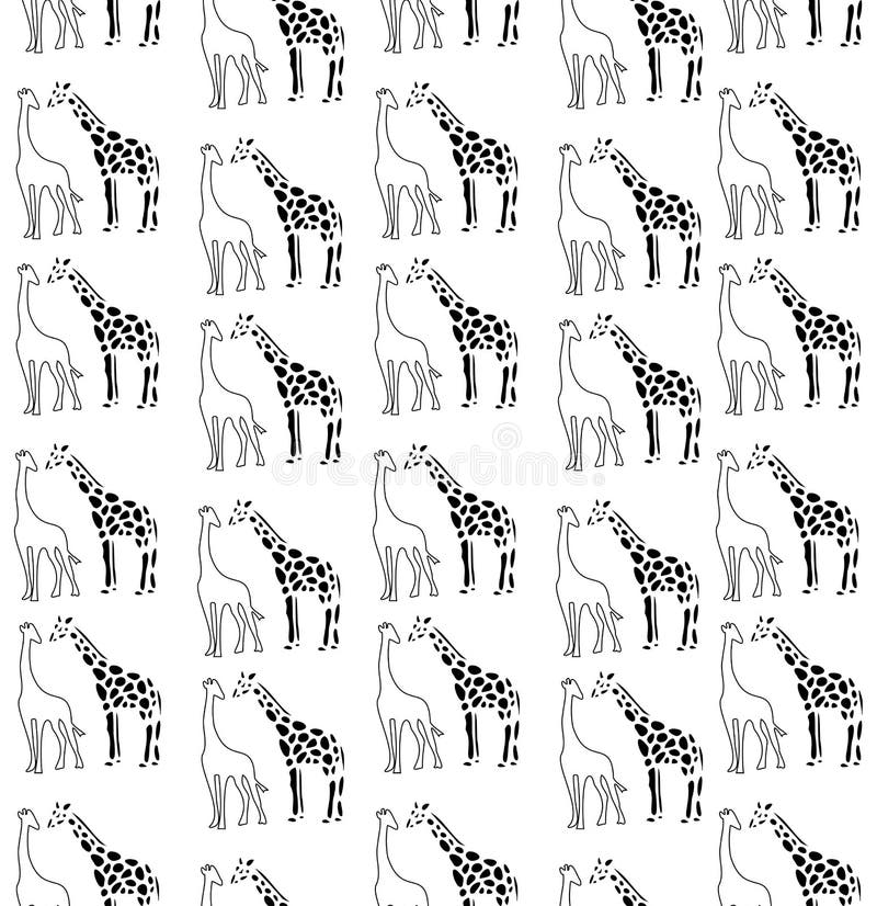 Giraffe Black And White Wallpaper