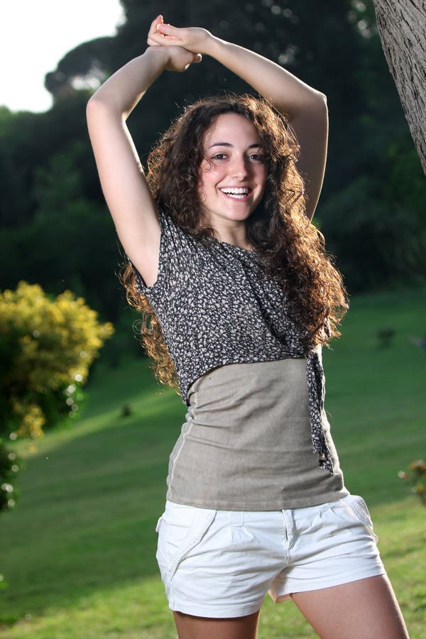 Beautiful Italian Smiling Girl Long Hair Style Stock Image Image 30901259