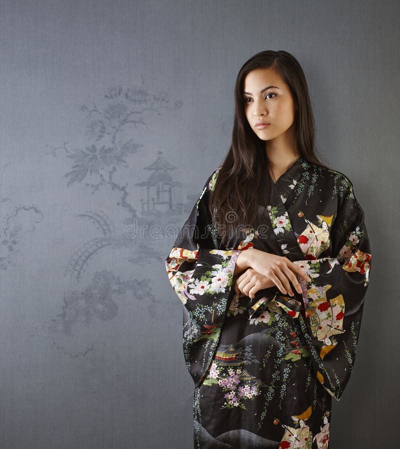Beautiful Japanese girl in kimono
