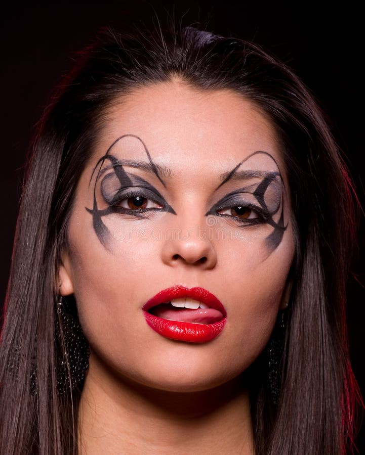Beautiful Lady with Art Makeup Stock Photo - Image of pretty, caucasian