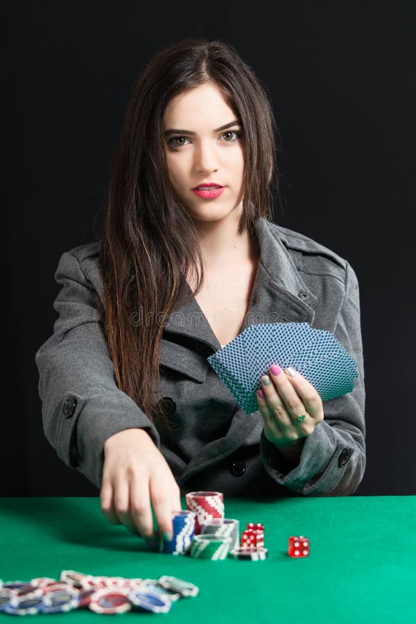 Beautiful Lady Playing Blackjack in Casino Stock Photo - Image of loss ...