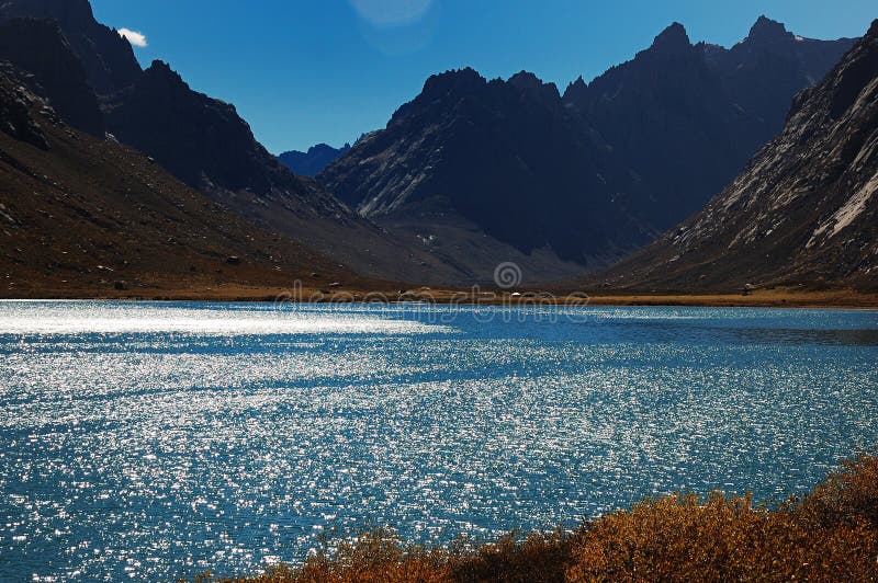 Beautiful lake in sunshine