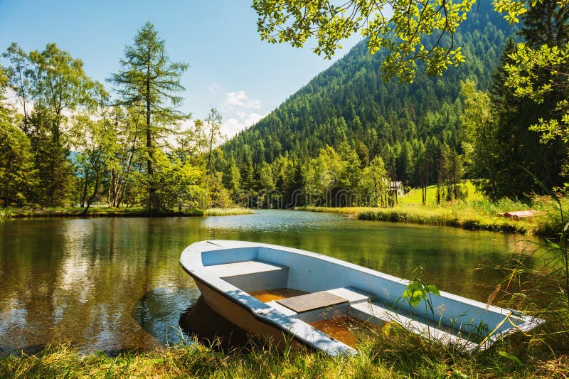 Beautiful lake in swiss Alps