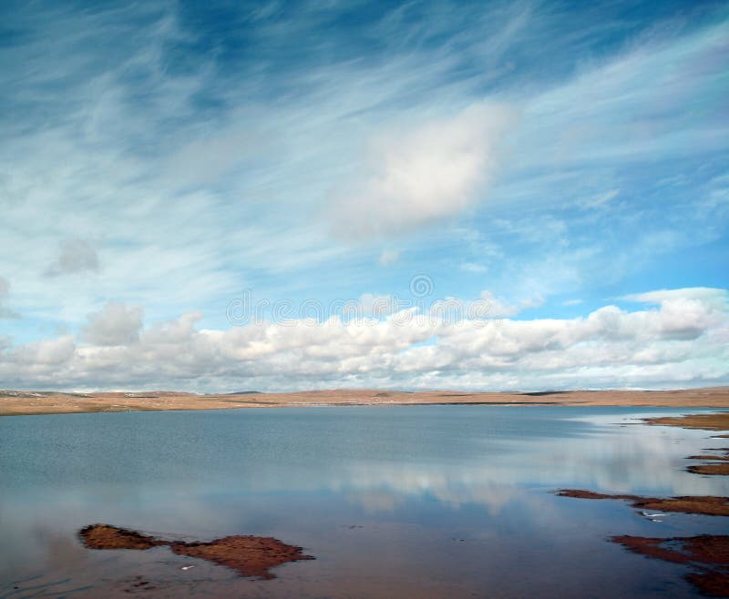 Beautiful lake in tibetan plateau